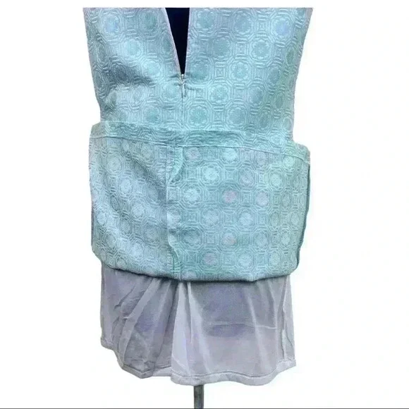๐nwt Lucy Paris aqua brocade sleeveless dress - Picture 5 of 8